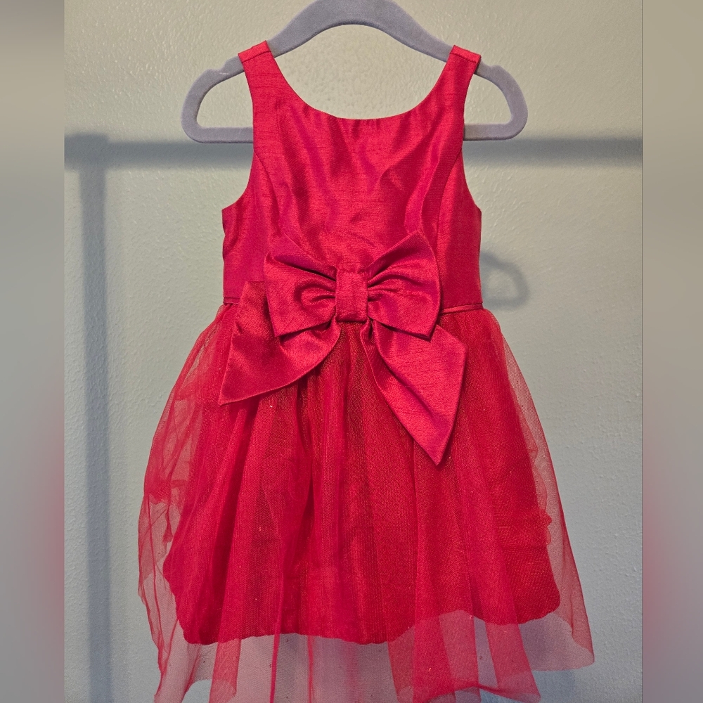 Toddler Girl Holiday Sparkle Red Tulle Dress